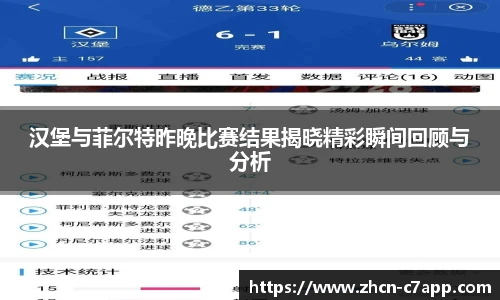 汉堡与菲尔特昨晚比赛结果揭晓精彩瞬间回顾与分析